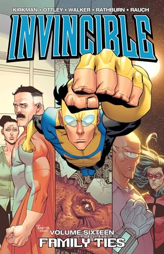 Invincible Volume 16 cover: superhero with family, dramatic comic art.