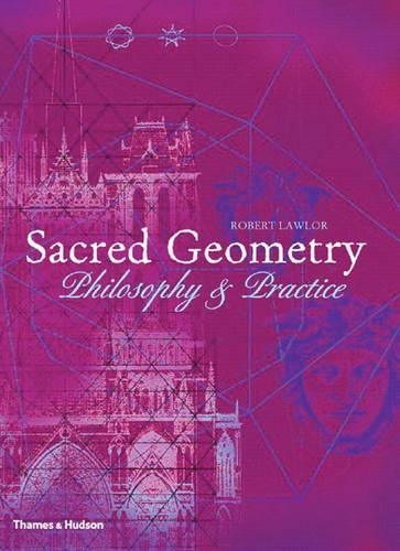 Book cover with a magenta background featuring a gothic cathedral and geometric line overlays.