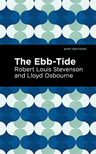 Book cover for “The Ebb-Tide” by Stevenson and Osbourne, patterned blue and green.