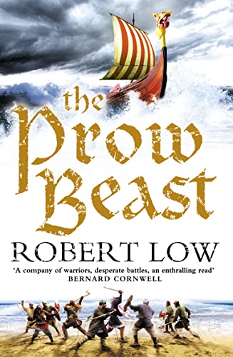 Book cover: Viking longship above warriors fighting on a beach.
