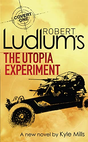 Book cover: "Robert Ludlum's The Utopia Experiment" with a vehicle illustration.