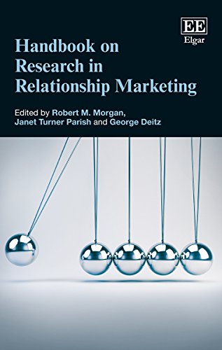 Book cover: "Handbook on Research in Relationship Marketing" with Newton's cradle.