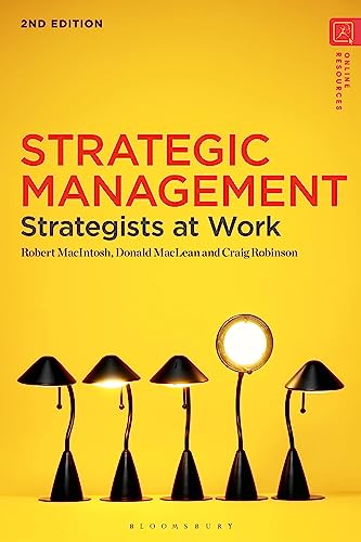 Book cover: "Strategic Management" with lamps illuminating a bright light.