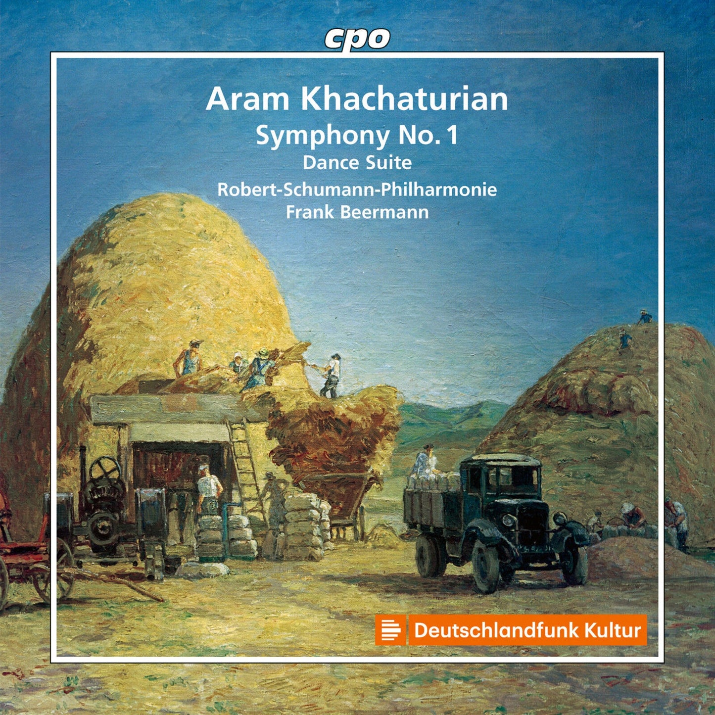 CD cover: Khachaturian Symphony No. 1, featuring a rural harvest scene.