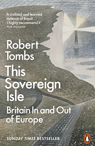 Book cover: "This Sovereign Isle" with a coastal landscape and text.