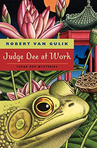 Book cover: “Judge Dee at Work” with a frog and lotus flowers.