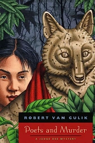 Book cover: a man’s face beside a stone wolf head, red title.