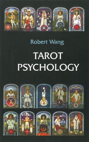Book cover titled Tarot Psychology by Robert Wang featuring fifteen illustrated tarot card images.