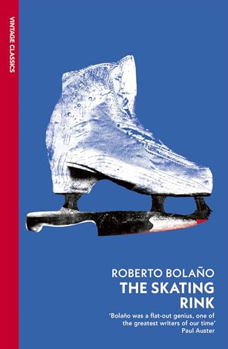 Book cover: vintage ice skate against a blue background, text reads "The Skating Rink".