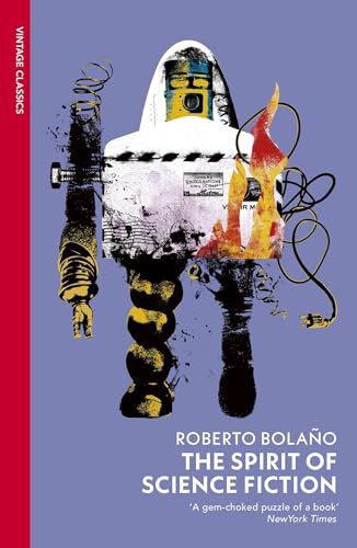 Book cover: retro robot illustration with title “The Spirit of Science Fiction.”