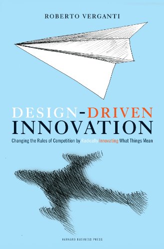 Book cover: “Design-Driven Innovation” with paper airplane and bird sketches.