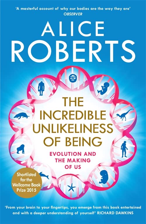 Book cover with title and DNA strand illustration containing silhouettes of various life forms.