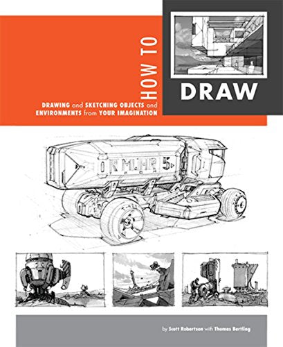 Book cover featuring sketches of futuristic vehicles and architectural environments on a white background.