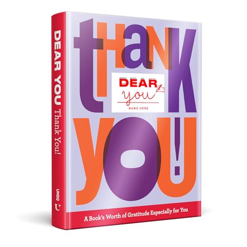 Book cover with colorful, stacked letters spelling “Thank You” and “Dear You”.