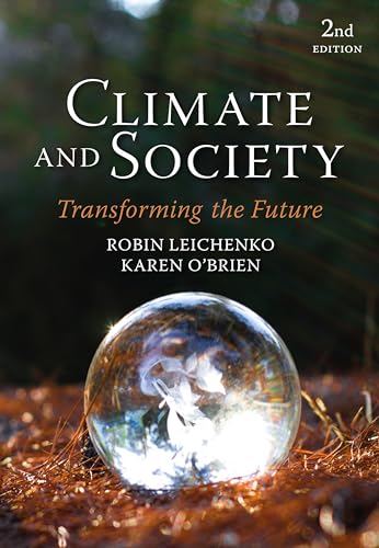 Book cover: "Climate and Society," showing Earth in a glass orb.