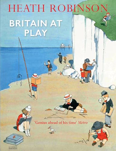 Vintage book cover, "Britain At Play," depicts people on a beach.