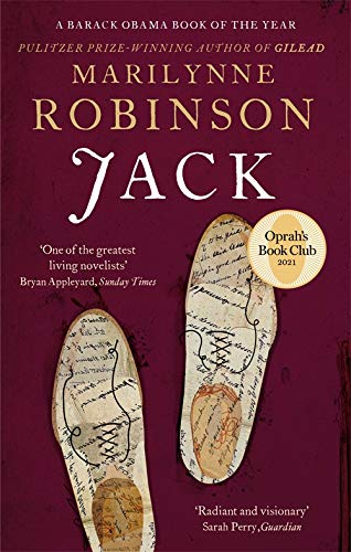 Book cover for "Jack" by Marilynne Robinson, featuring illustrated shoes.