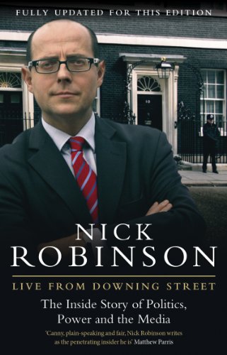 Book cover featuring Nick Robinson in a suit, with Downing Street in background.