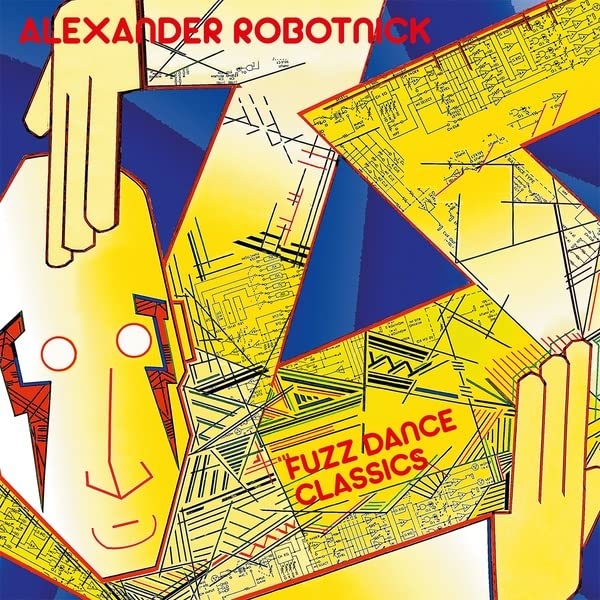 Vinyl record cover: abstract geometric design with a hand and text.