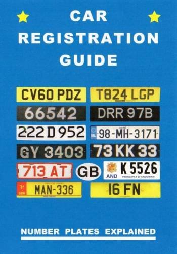 Book with car registration information, likely a standard A5 or B5 sized publication.