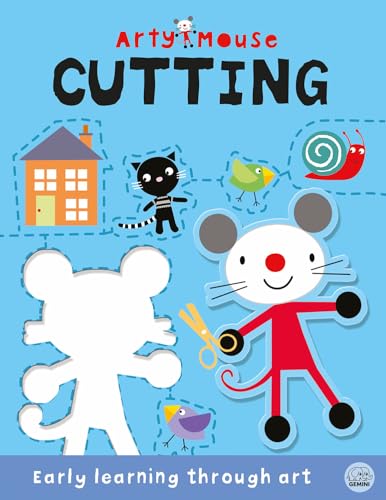 Book cover with a cartoon mouse holding scissors, a mouse silhouette, and simple illustrations.