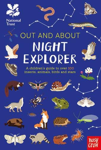 Book cover with illustrations of nocturnal animals, insects, and stars.