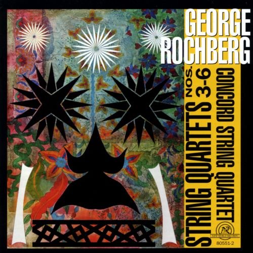 "CD cover with abstract floral background, black silhouettes, and yellow text strip."