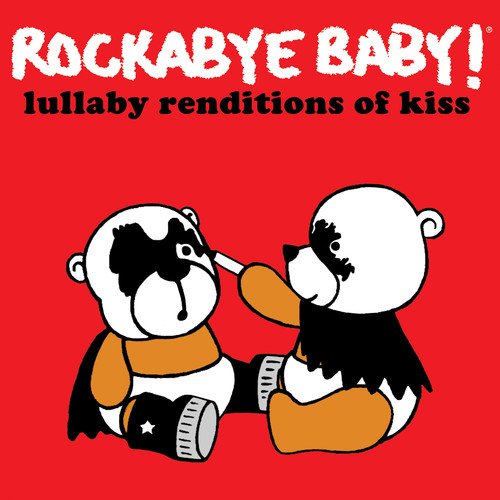 Red album cover with cartoon panda bears mimicking Kiss makeup.
