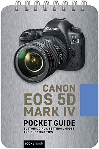 Canon EOS 5D Mark IV Pocket Guide cover with DSLR camera image.