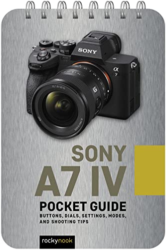 Sony a7 IV camera pictured on a spiral-bound pocket guide cover.