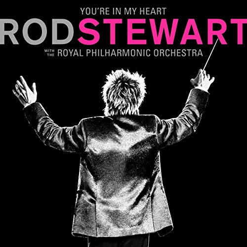 Rod Stewart album cover featuring a conductor and his back to the viewer.