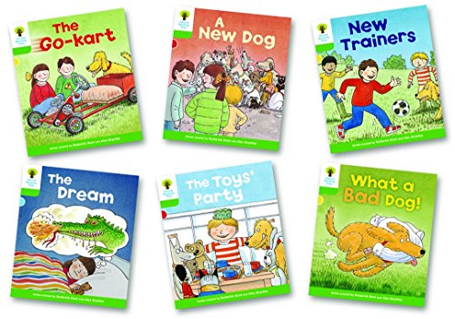 Six colorful children's books with illustrated covers, arranged in a grid.
