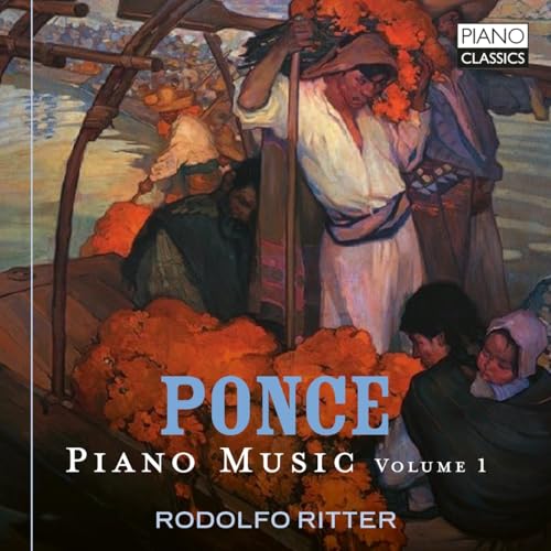 CD cover: painting of figures in a boat, text “Ponce, Piano Music.”
