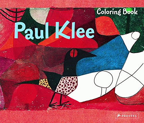 Cover of “Paul Klee Coloring Book” featuring birds and abstract shapes.
