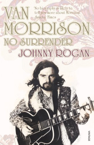 Book cover featuring Van Morrison playing an acoustic guitar against a patterned background.