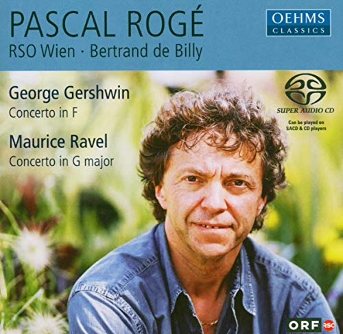 CD cover featuring portrait of Pascal Rogé and floral background.