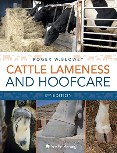 Book cover: "Cattle Lameness and Hoofcare" with cow and hoof images.