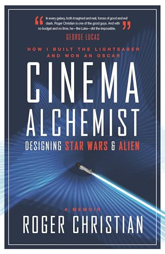 Book cover for “Cinema Alchemist” featuring a lightsaber and text.