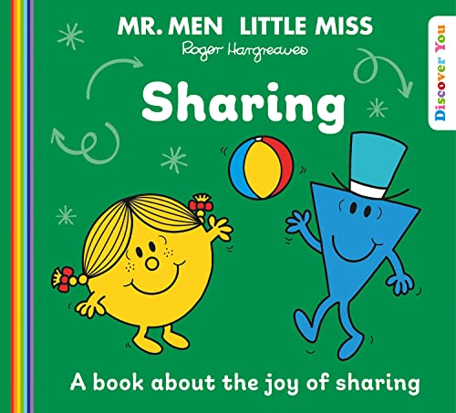 Mr. Men and Little Miss characters sharing a colorful beach ball.