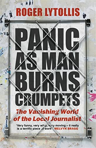 Book cover: "Panic as Man Burns Crumpets" with bold, white text on a dark background.
