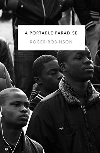 Book cover: "A Portable Paradise" with a black and white crowd photo.