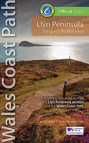 Book cover showing a coastal path on the Llyn Peninsula with sea and island.