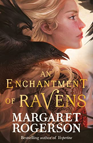 Book cover featuring a blonde woman in profile with a large black raven.