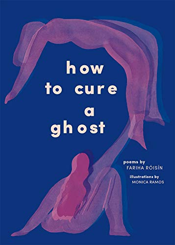 Book cover: "How to Cure a Ghost" with abstract purple illustration.