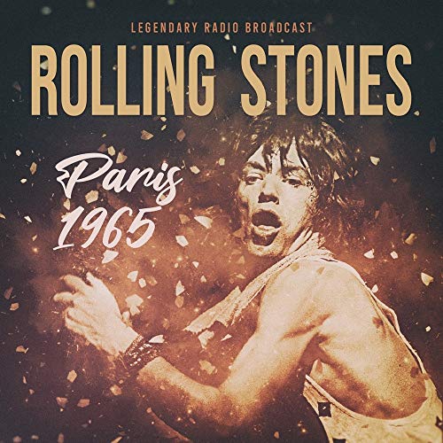 Rolling Stones “Paris 1965” CD cover featuring Mick Jagger in performance.