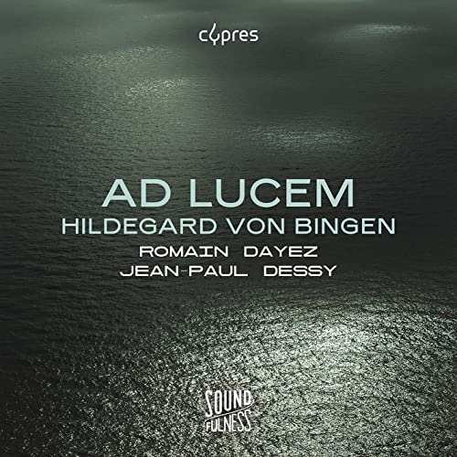 CD cover for "Hildegard Von Bingen: Ad Lucem" with dark, textured background.