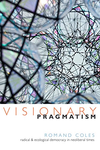 Book cover with abstract geometric design and title “Visionary Pragmatism.”