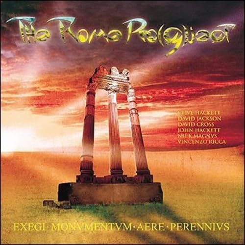 CD cover with Roman columns silhouetted against a fiery sunset.