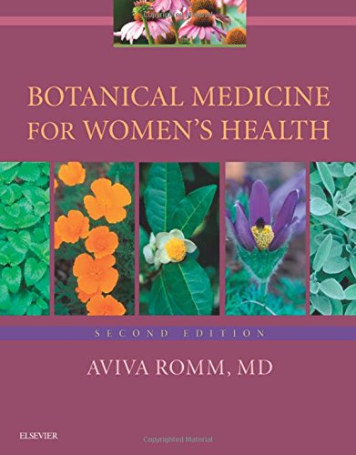 Book cover: “Botanical Medicine for Women’s Health, 2e” with floral images.