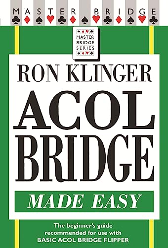 Book cover for “Acol Bridge Made Easy” with card suit graphics.